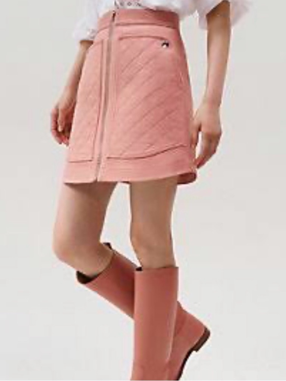Hermes Pink Quilted A-Line Mini Skirt